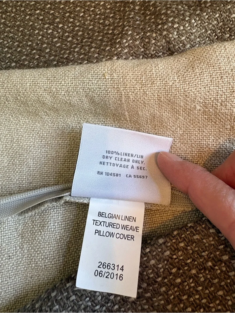 Restoration Hardware Belgian Linen Textured Weave Pillow Cover 21